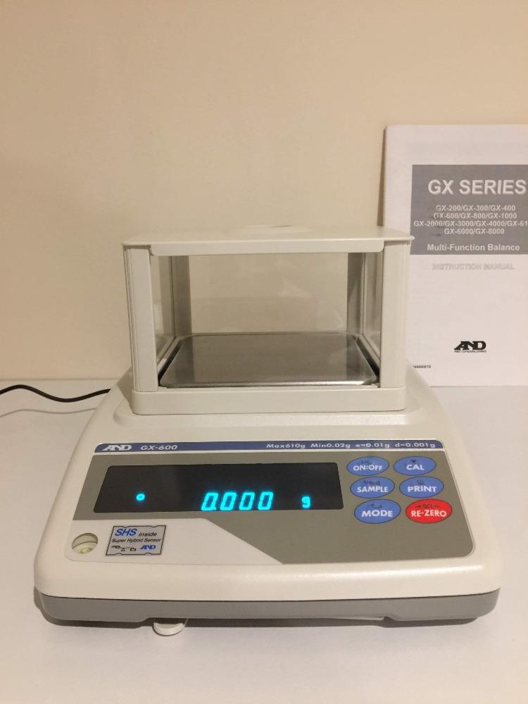 a&d gx-600-ec top pan precision milligram balance