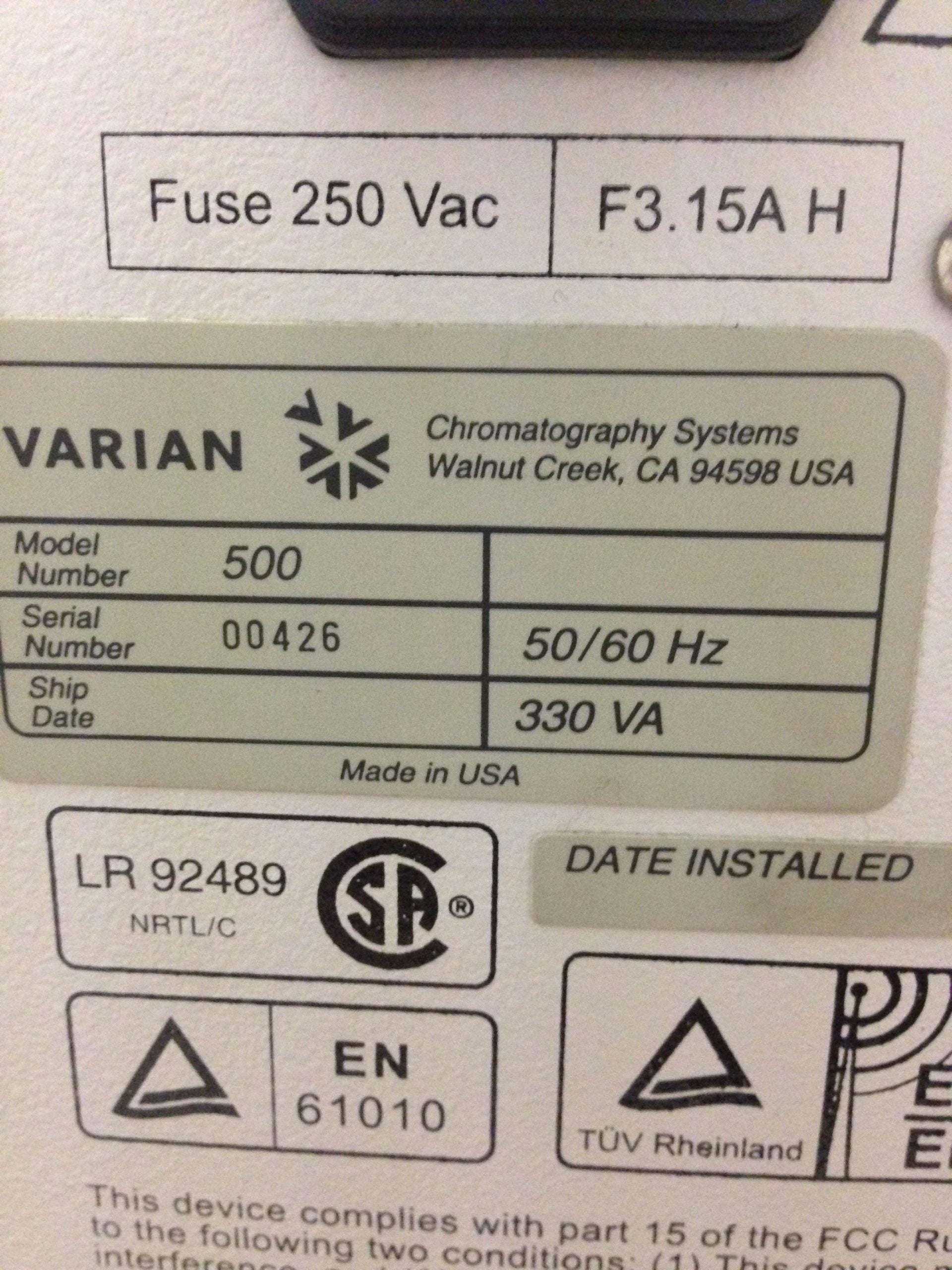 varian prostar 500 column valve module