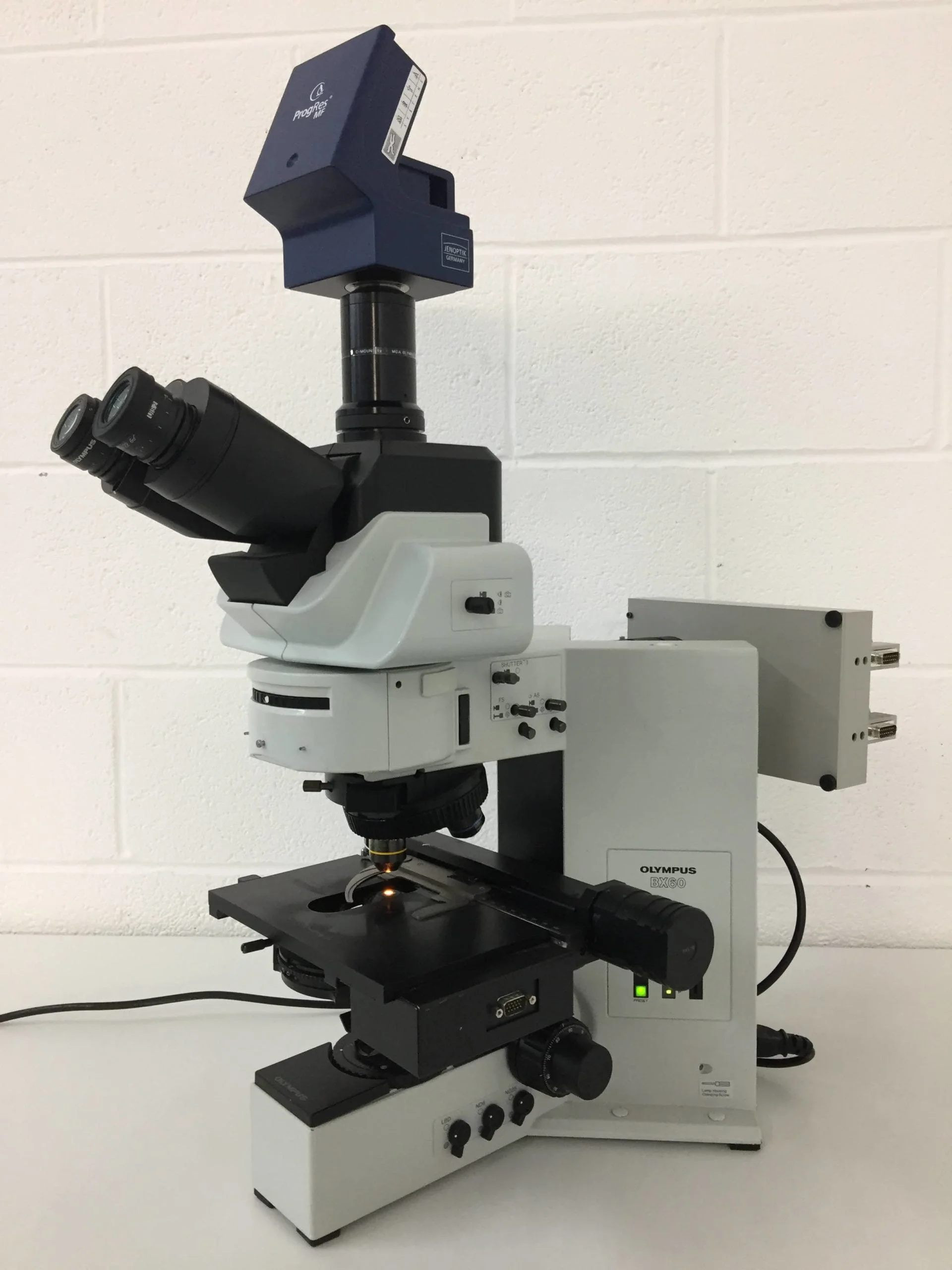 olympus bx60f5 fluorescence microscope with jenoptik progres mf camera