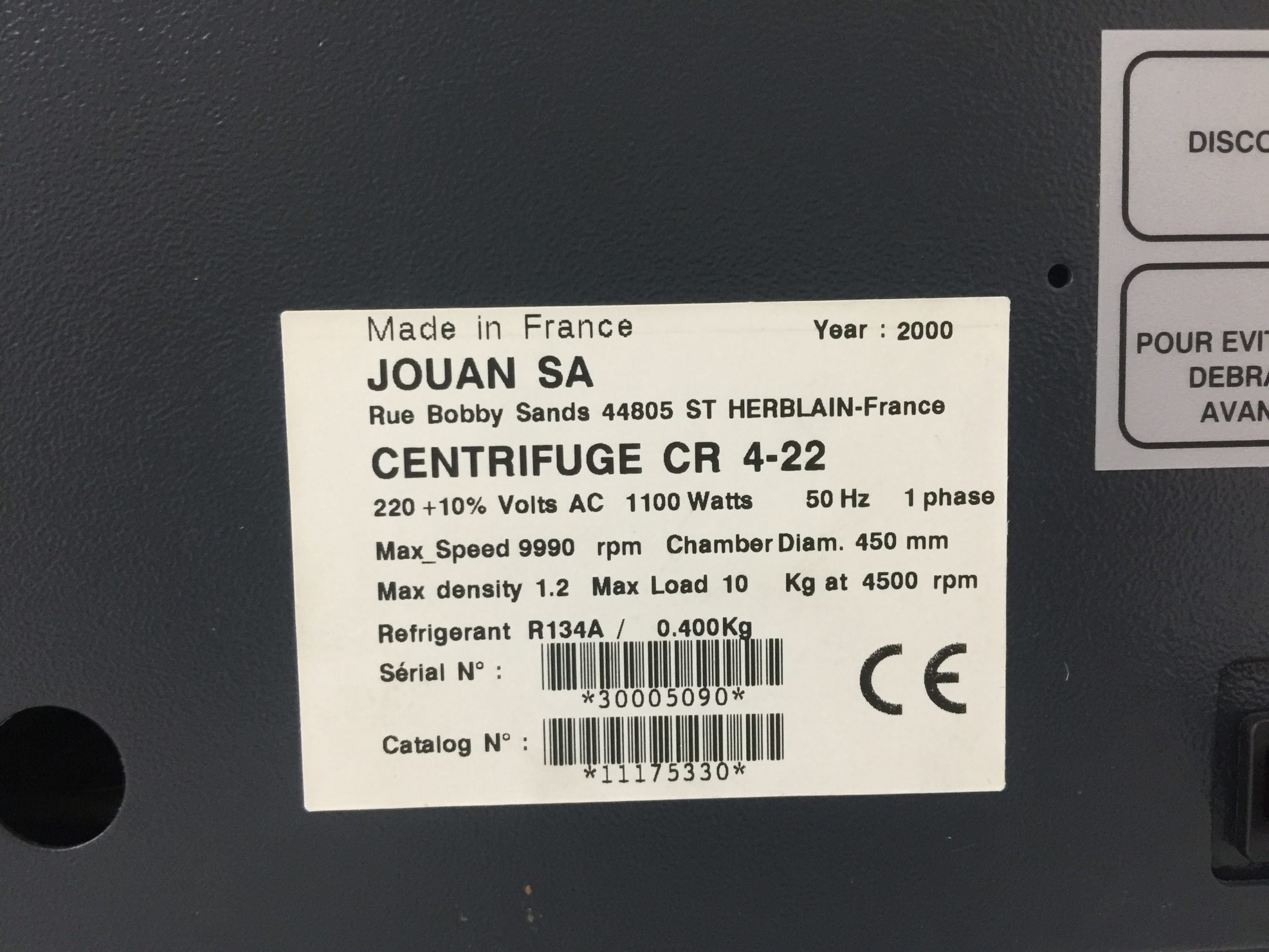 jouan c422 bench-top centrifuge