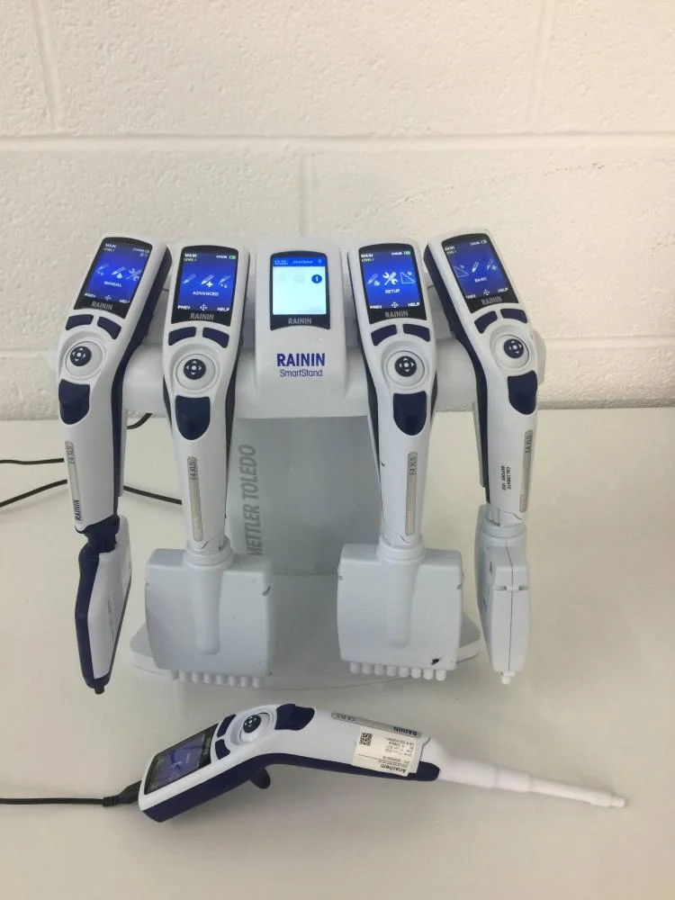 Mettler Toledo Rainin SmartStand with five E4 XLS Electronic Pipettes