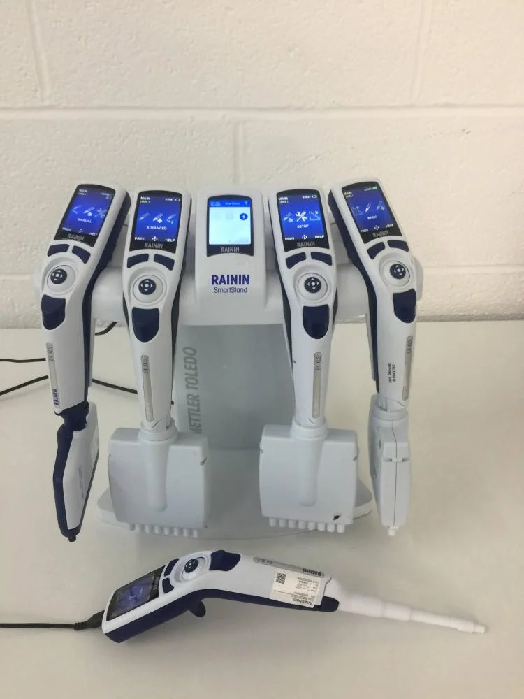 Mettler Toledo Rainin SmartStand with five E4 XLS Electronic Pipettes