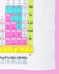 Modern Toss periodic table of swearing tea towel