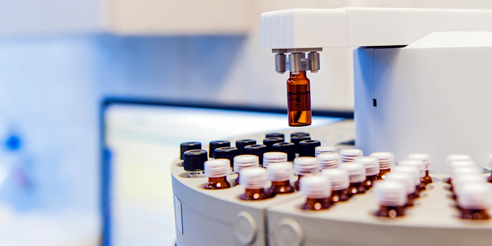 GC-MS autosampler with sample vials