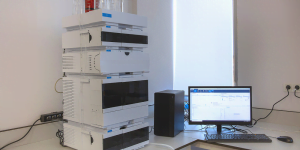 HPLC system with computer in laboratory