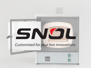 Snol logo over a muffle furnace