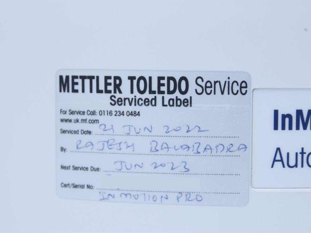 Mettler Toledo InMotion Pro Autosampler 19