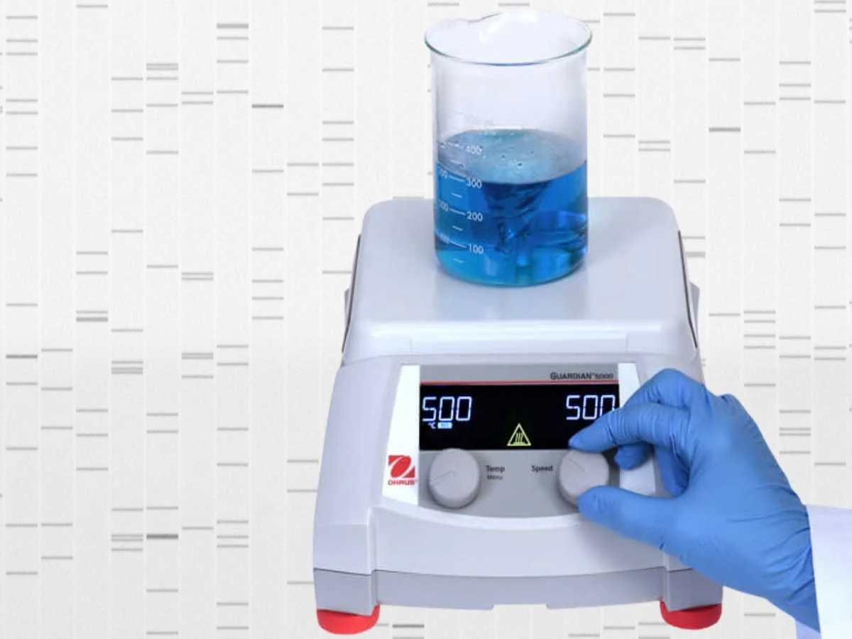 Ohaus 5000 Hotplate Stirrer in use