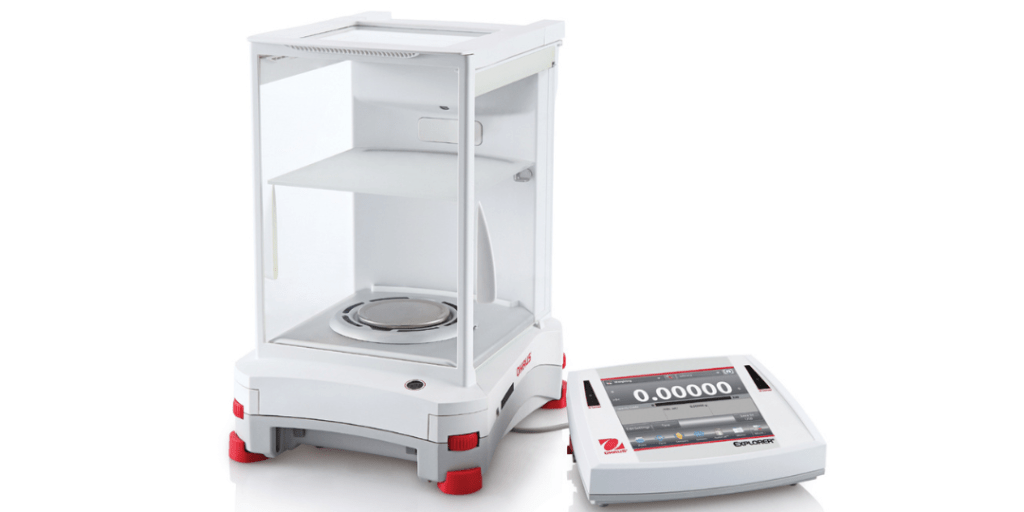 Ohaus Explorer balance with detachable controller and display for space optimisation