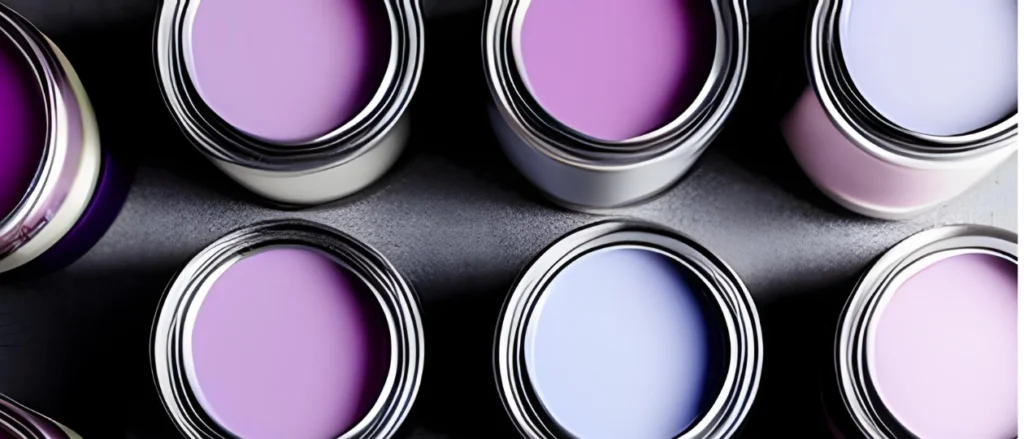 Cans of purple paint