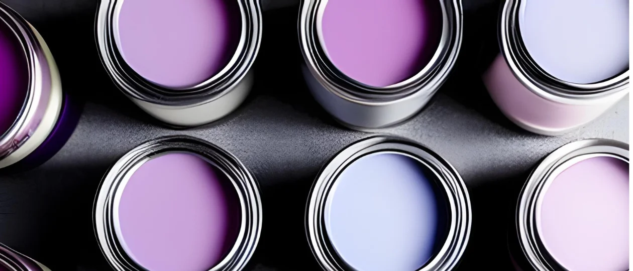 Cans of purple paint