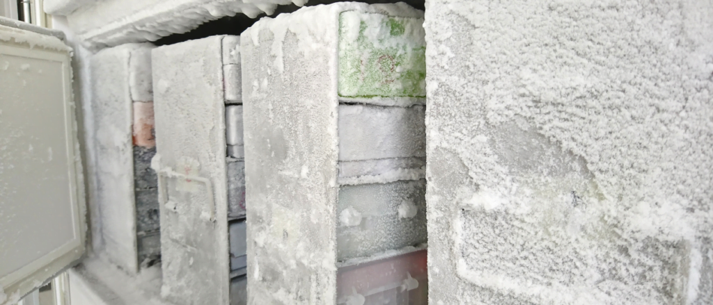 Close up view of ULT freezer