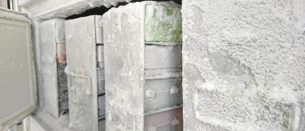 Close up view of ULT freezer