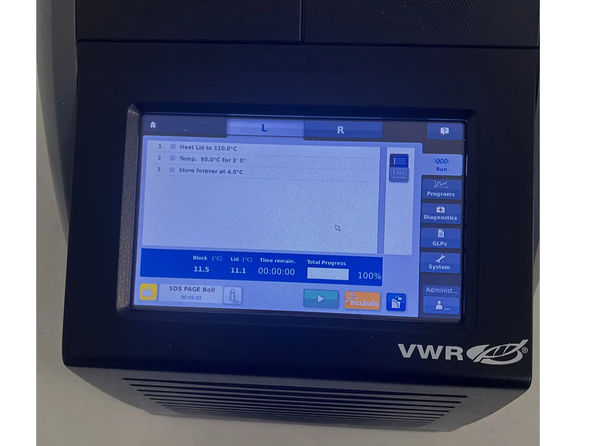 VWR Doppio Gradient Thermal Cycler Screen