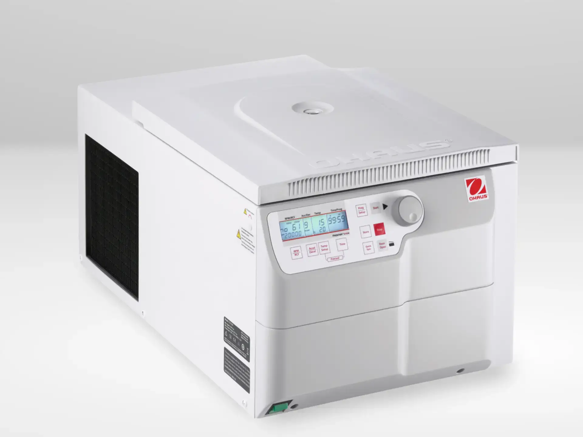 Ohaus FC5720R Refrigerated Centrifuge. Right facing, lid closed