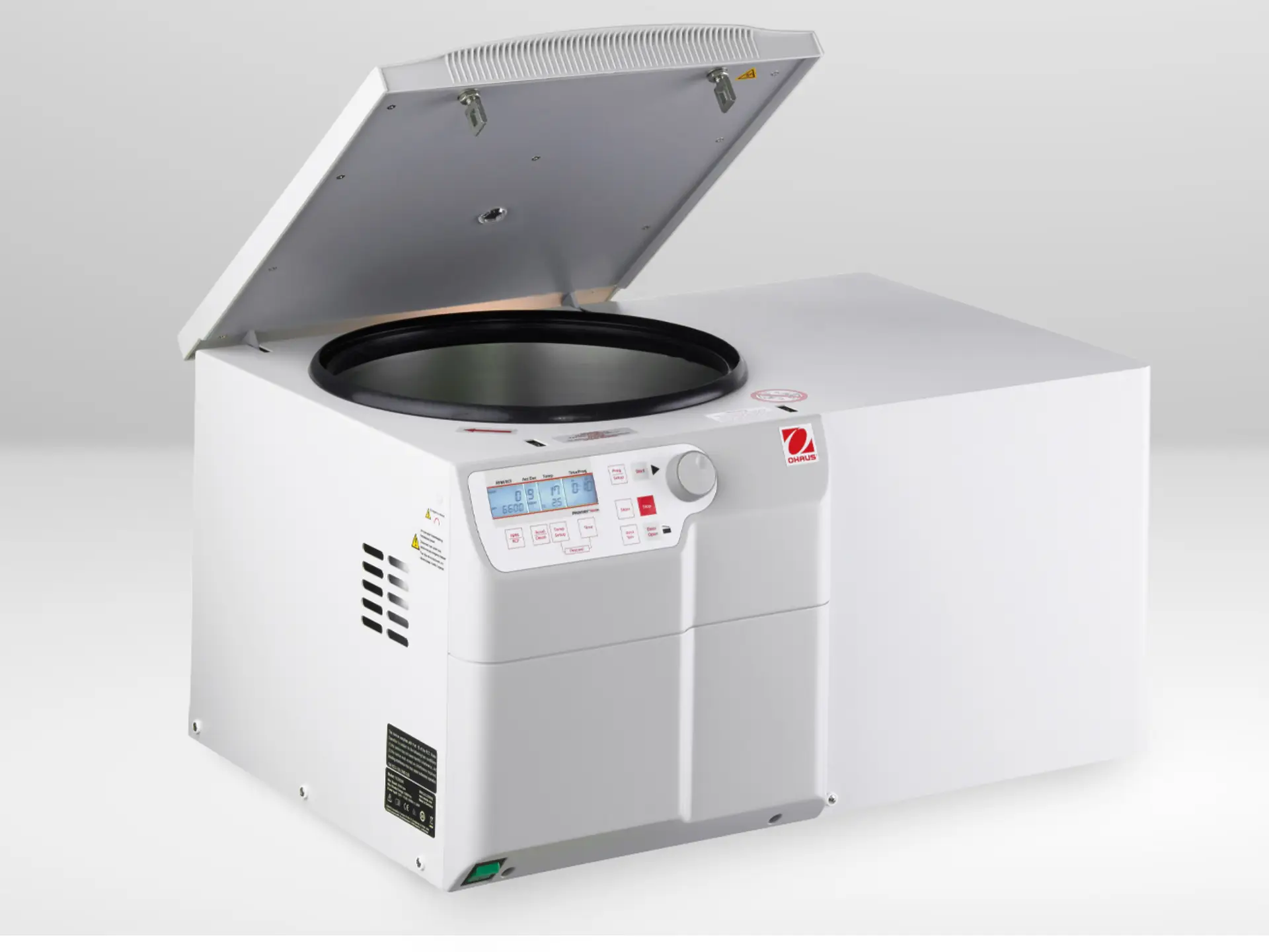 Ohaus FC5830R Refrigerated Centrifuge (Right facing, lid open)