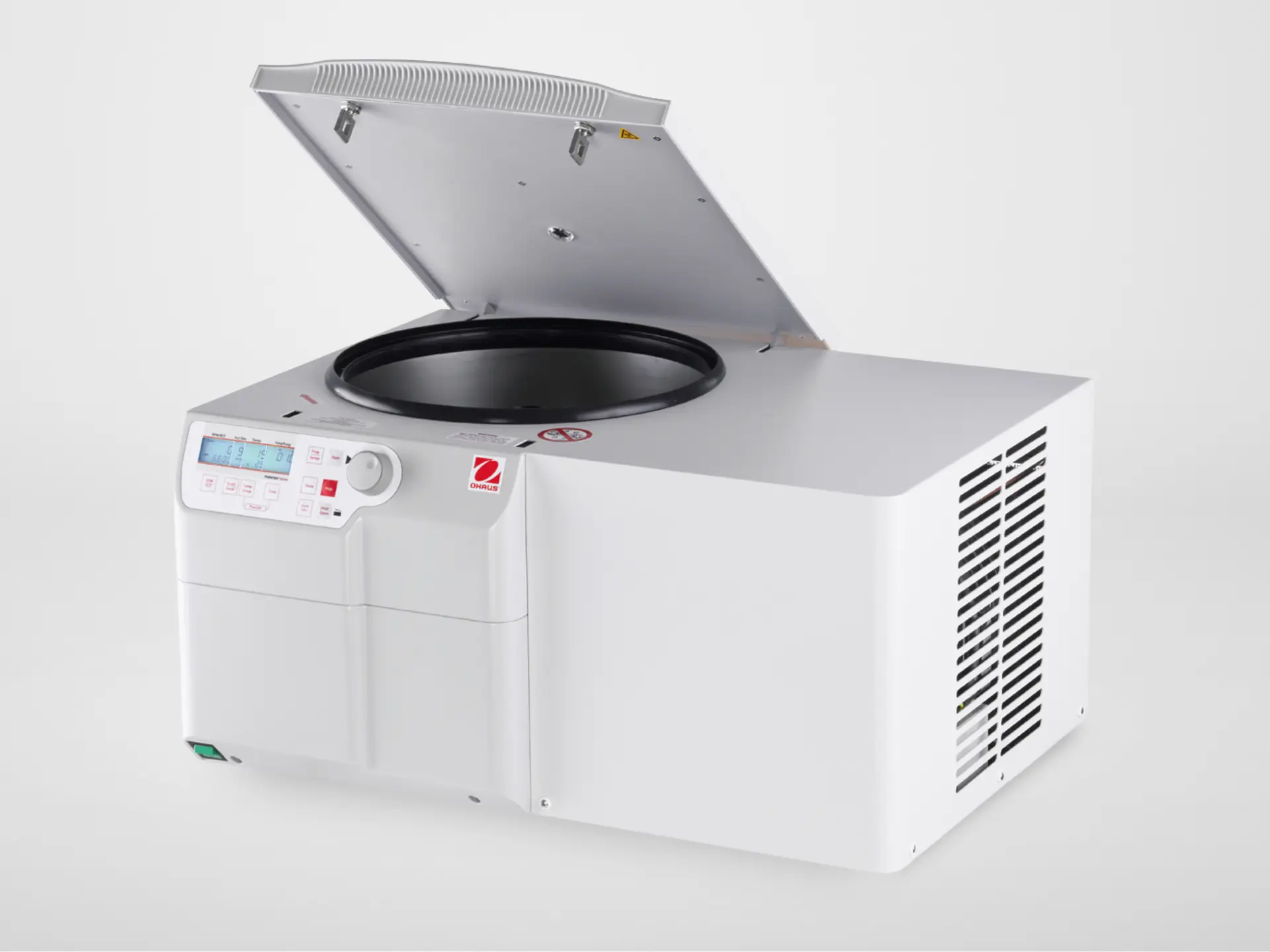 Ohaus FC5830R Refrigerated Centrifuge (Left facing, lid open)