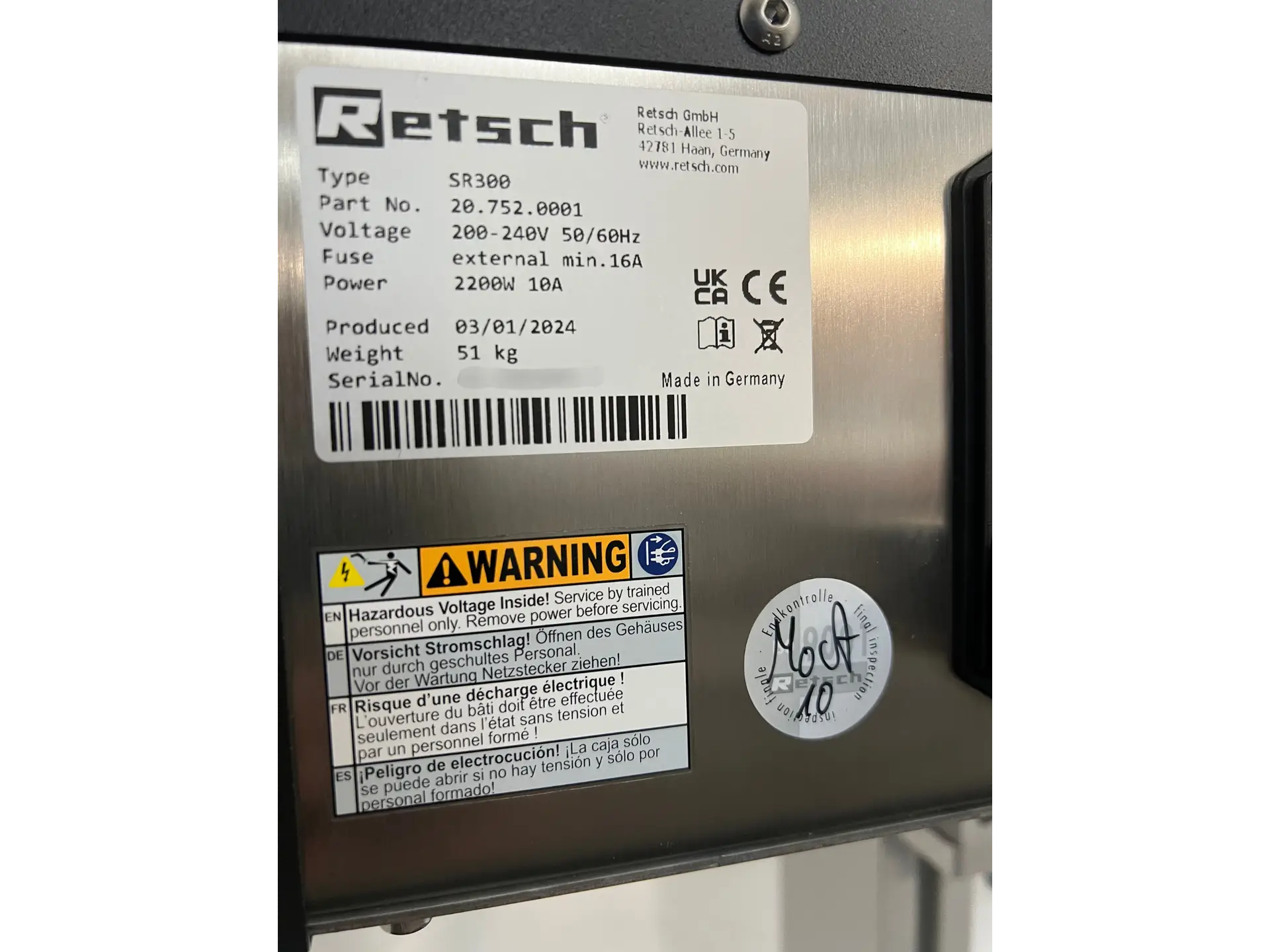 Retsch SR 300 Rotor Mill Beater (4)