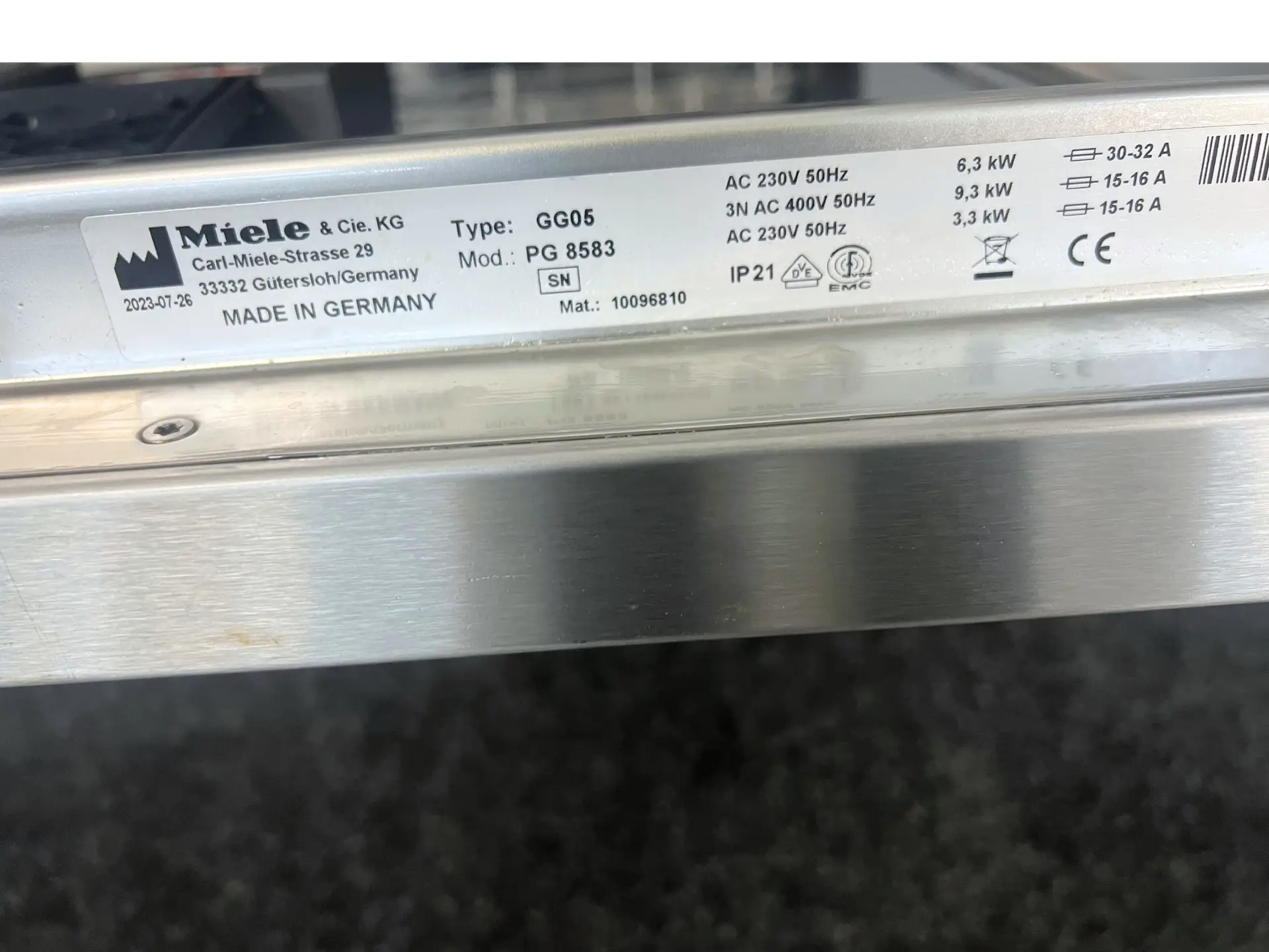 Miele PG 8583 Professional Glasswasher Miele PG 8583 Professional Glasswasher