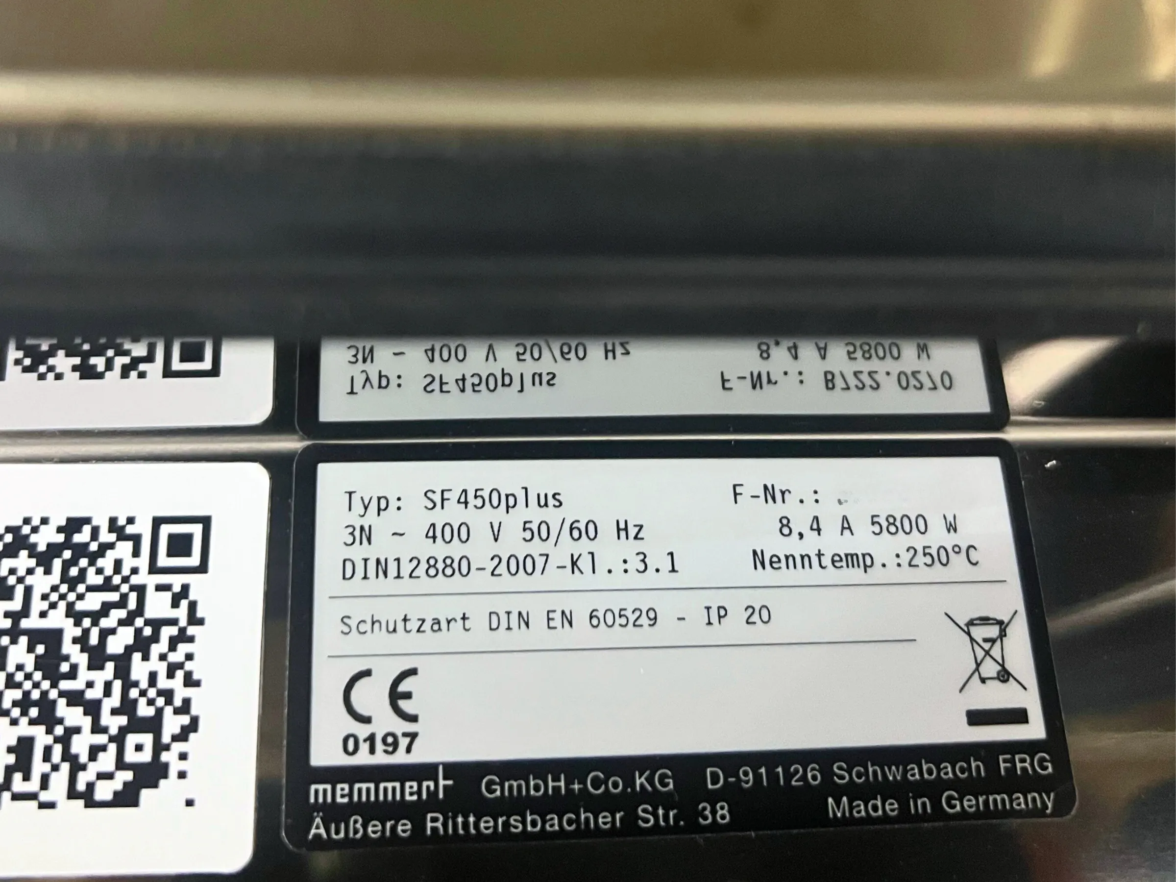 Memmert SF450 plus Hot Air Steriliser