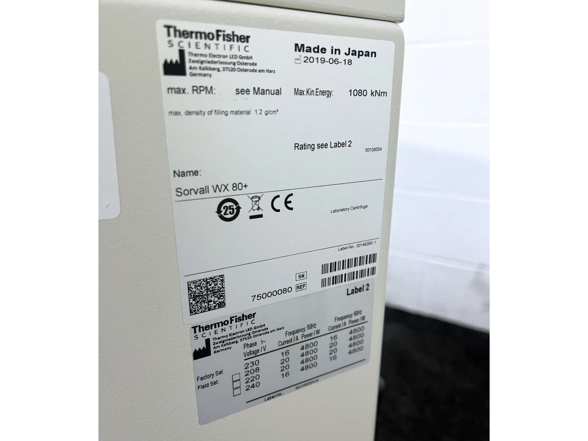 19 Thermo Scientific Sorvall WX80+ Ultra Series Centrifuge