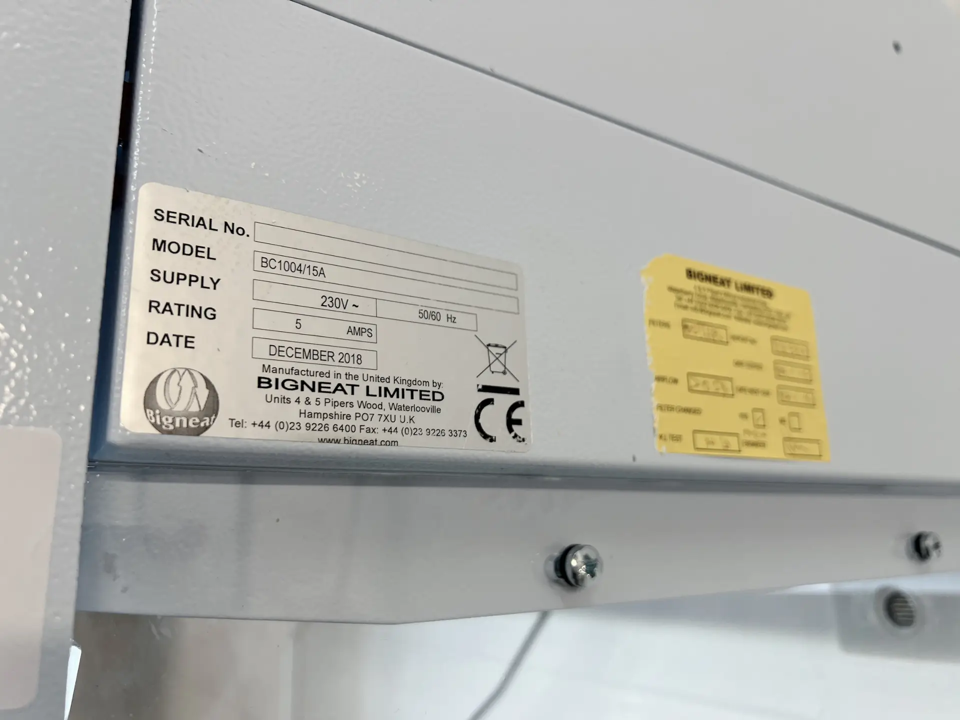 6 Bigneat Chemcap Clearview Ductless Fume Cabinet