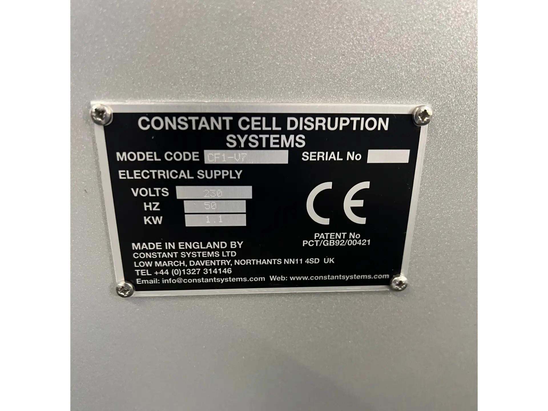 12 Constant Systems Continuous Flow Cell Disruptor