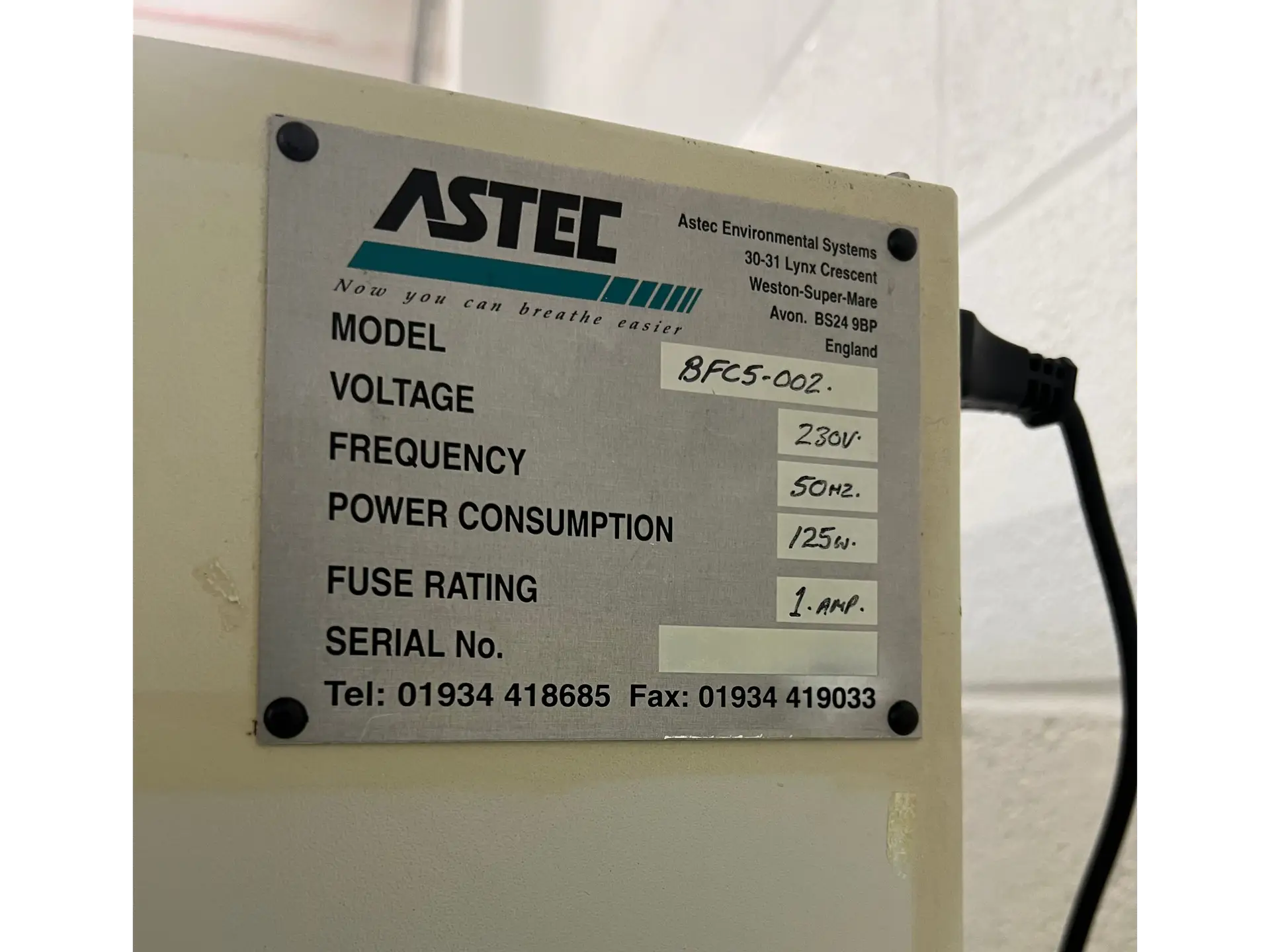11 Astec BFC5-002 Ductless Fume Hood