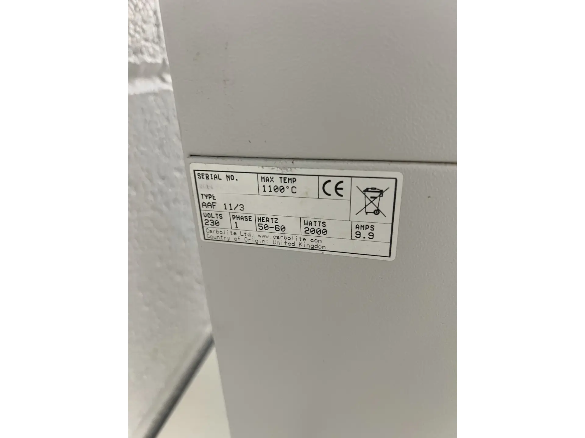 9 Carbolite Furnace AAF1100