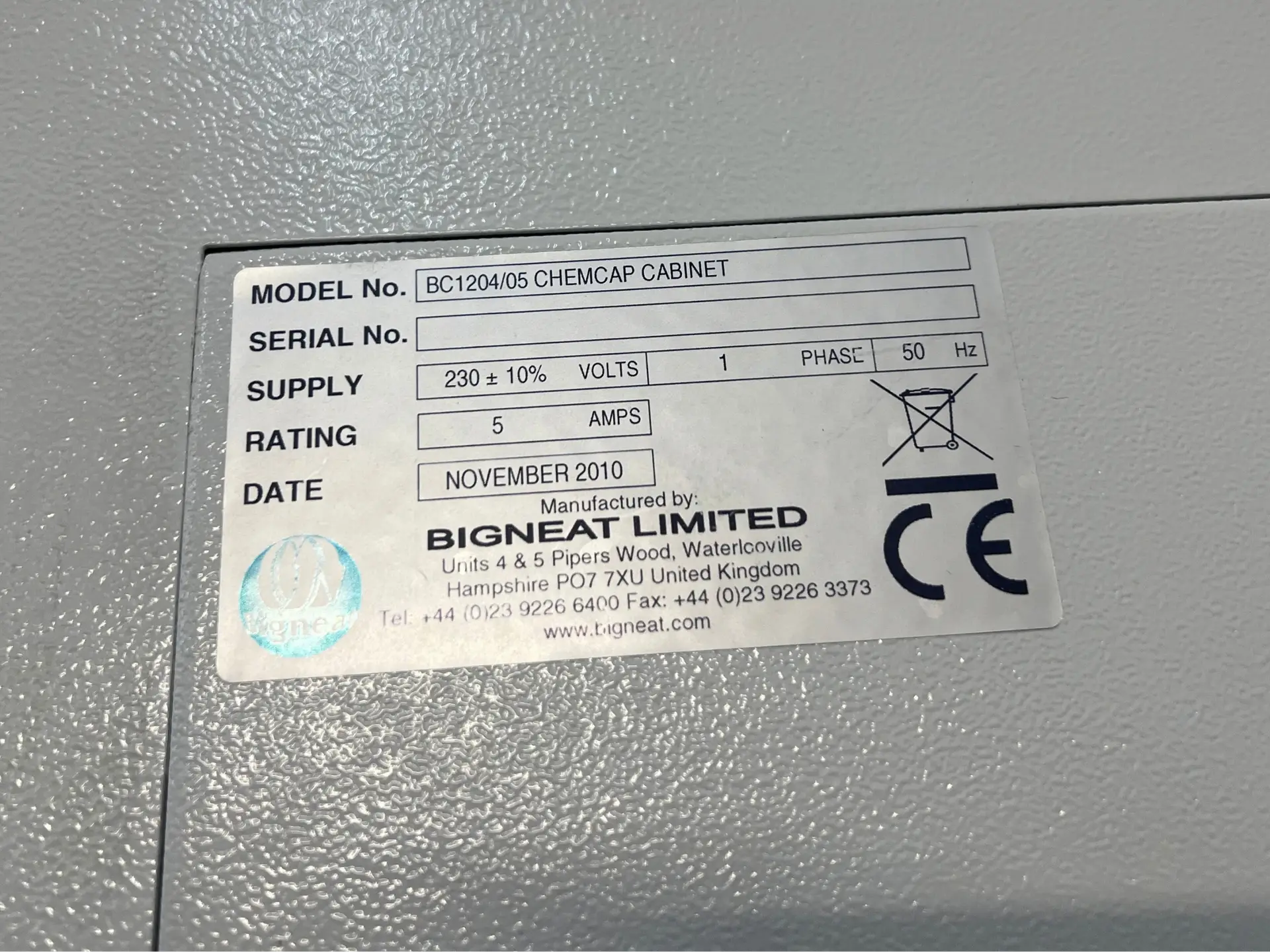 10 Bigneat Chemcap Clearview Ductless Fume Cabinet
