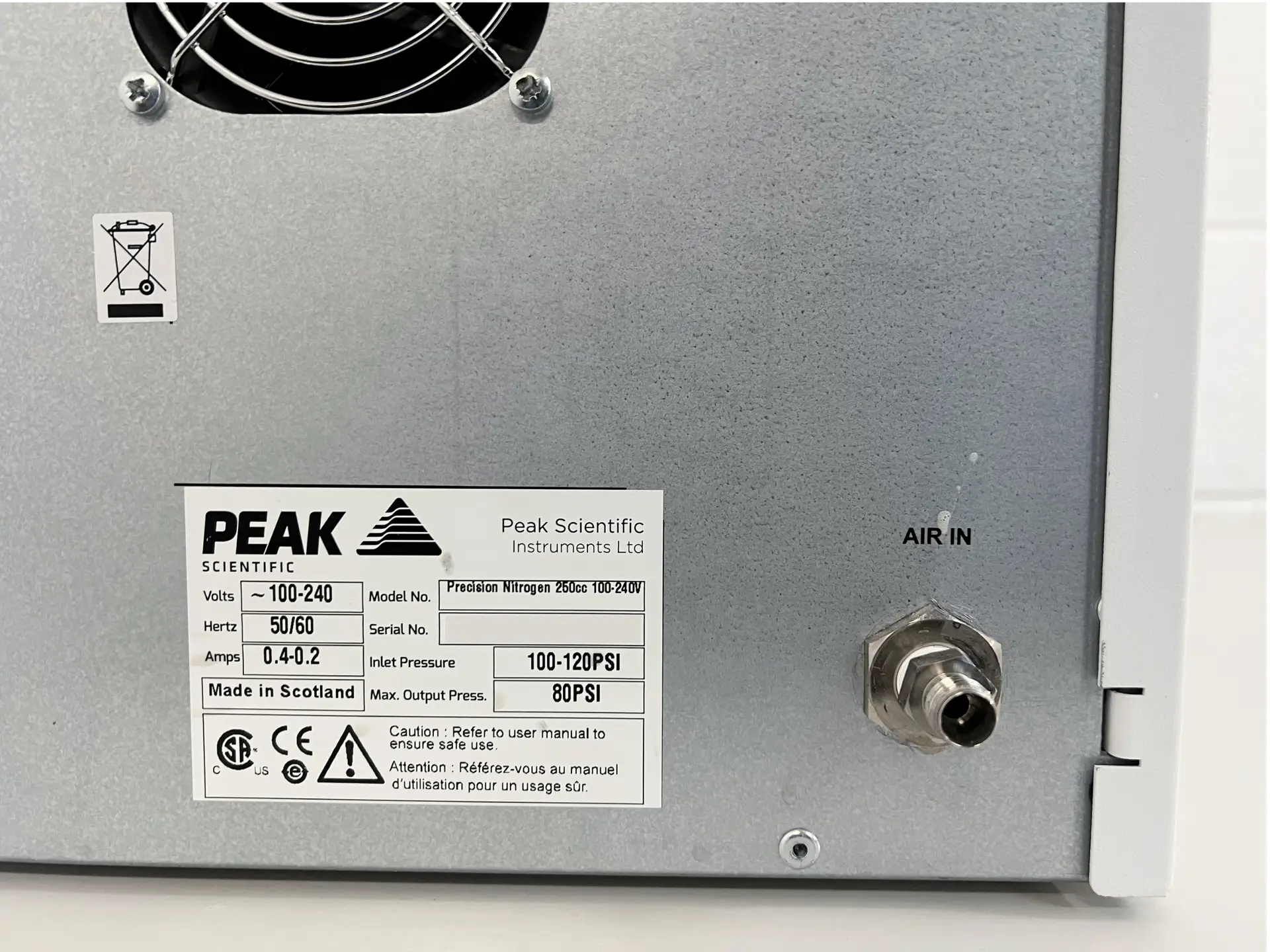 7 Peak Scientific Precision Nitrogen Generator